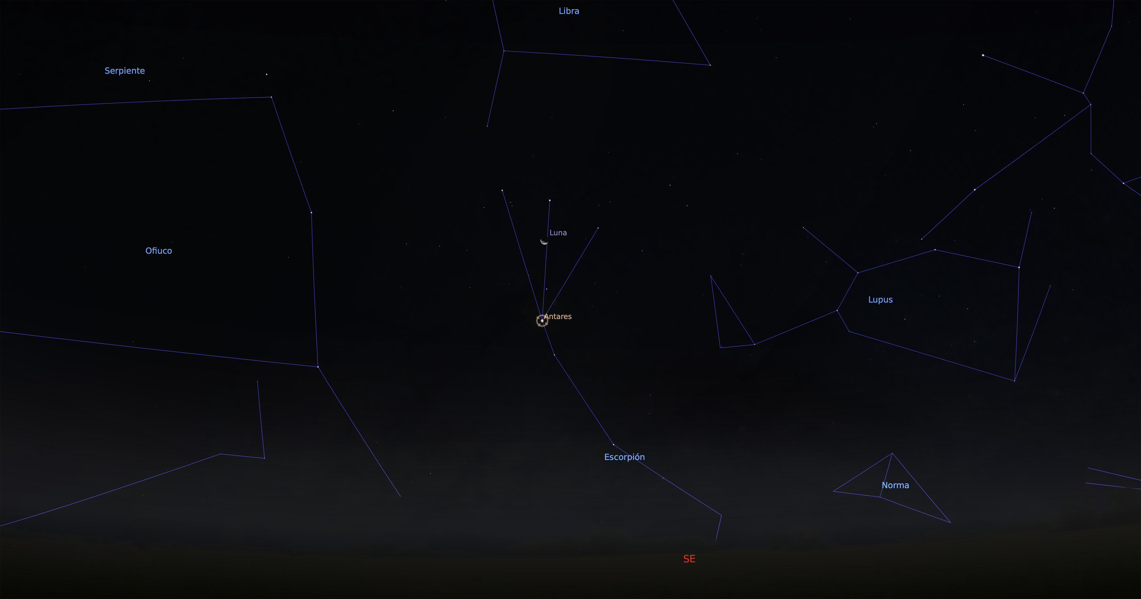 Fig. 03 Luna y Antares.