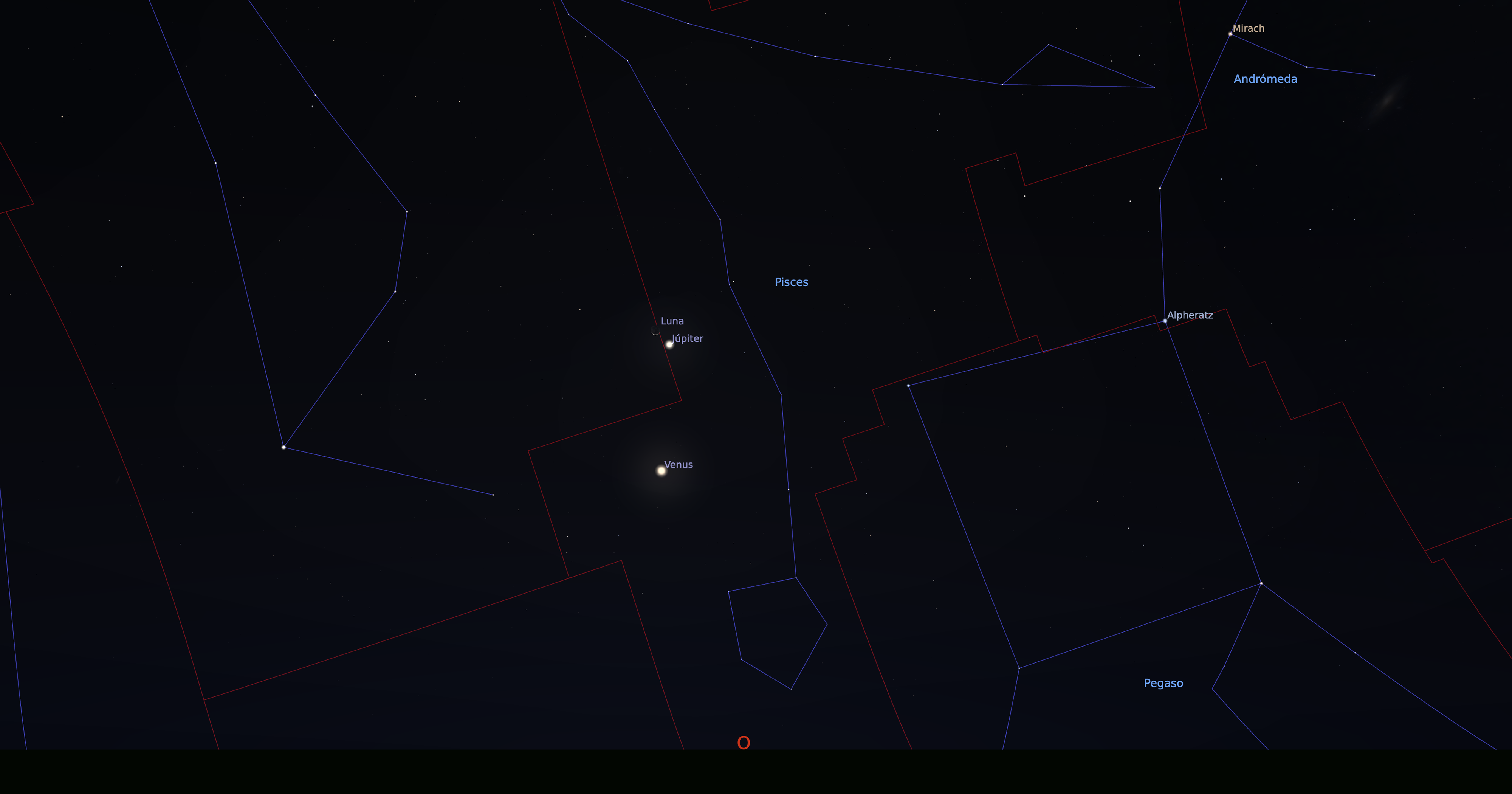Fig. 07 Júpiter, Venus y la Luna.