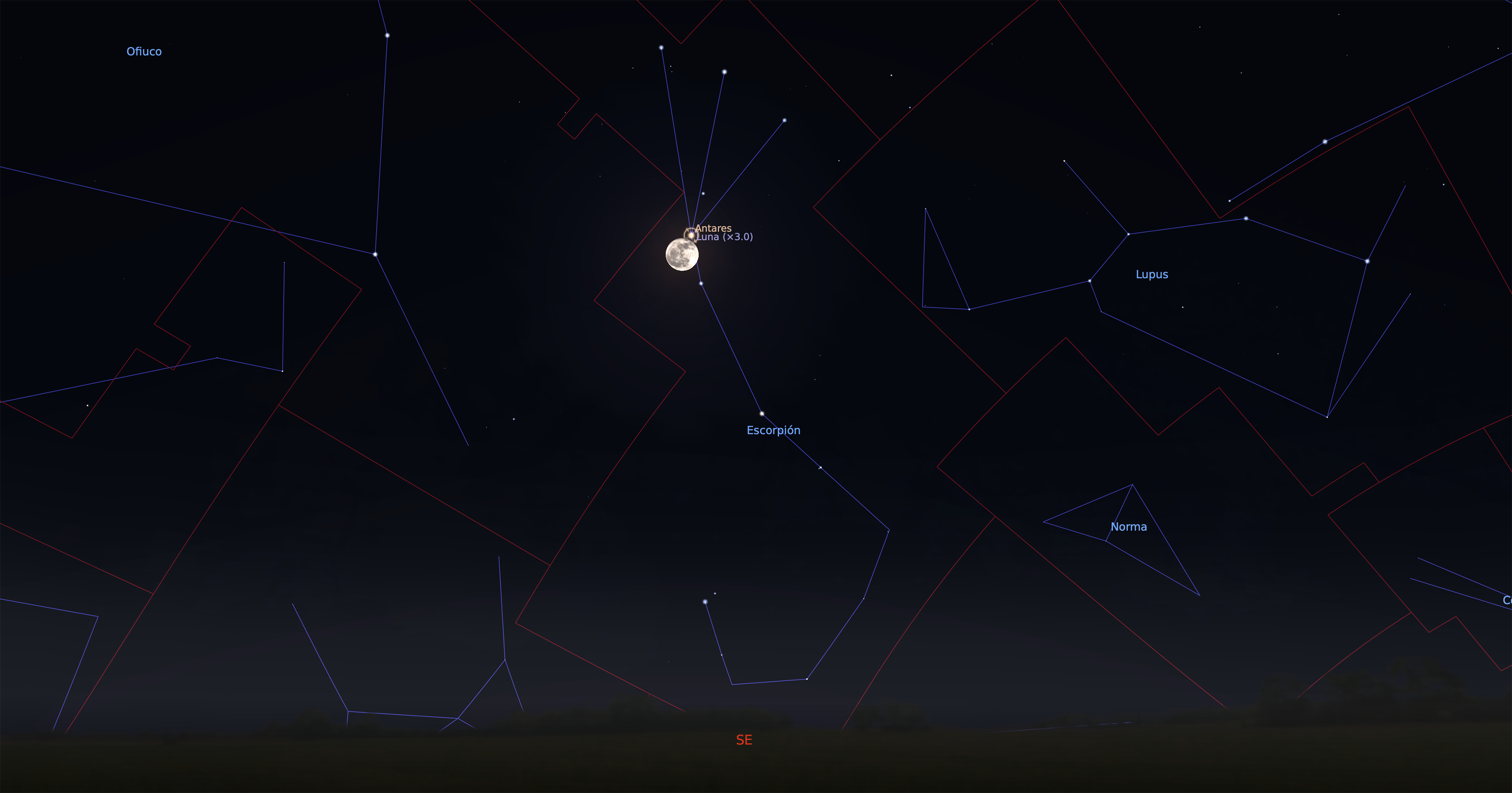 Fig. 09 Antares y Luna.