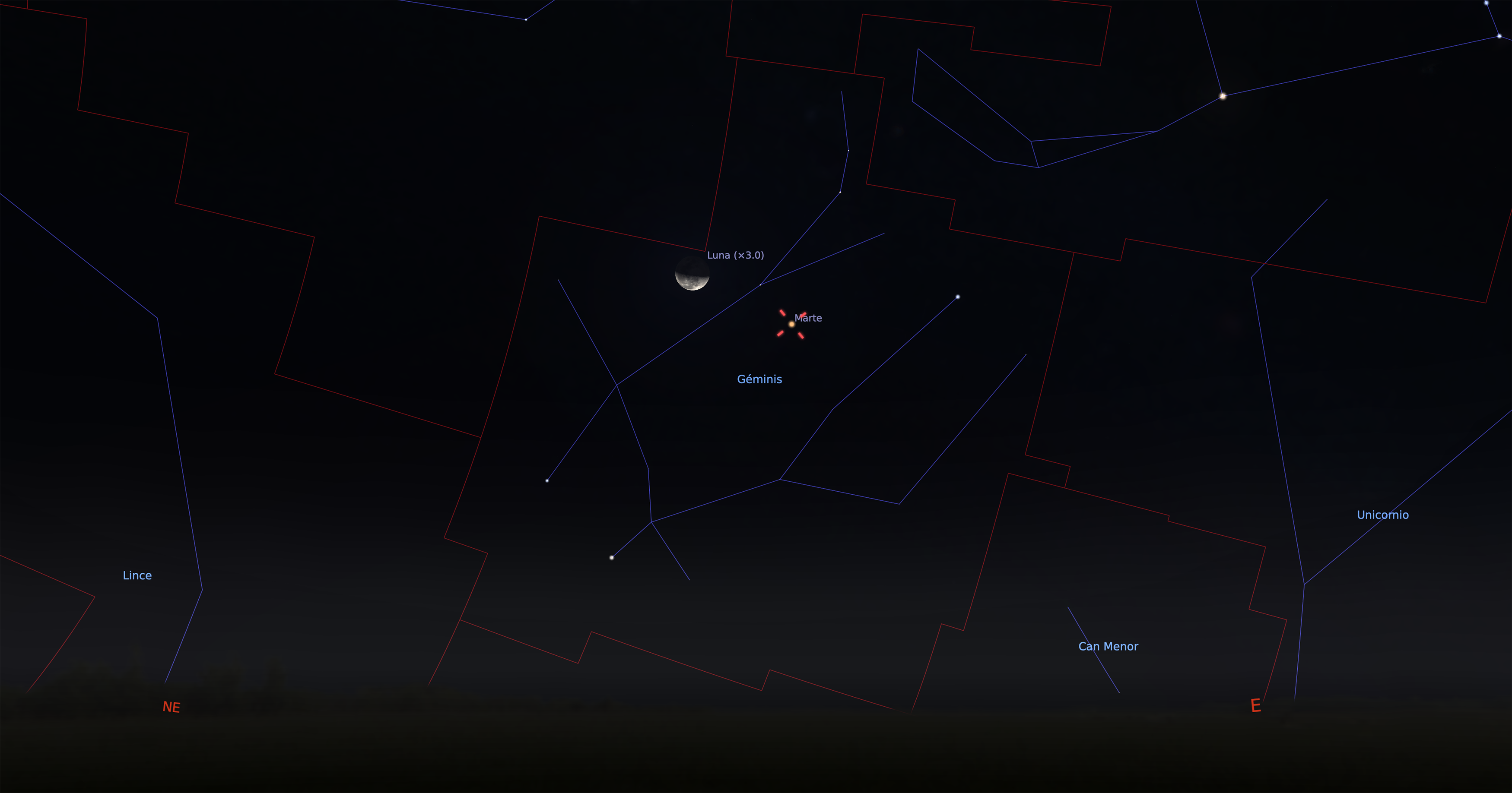 Fig. 13 Marte y Luna.