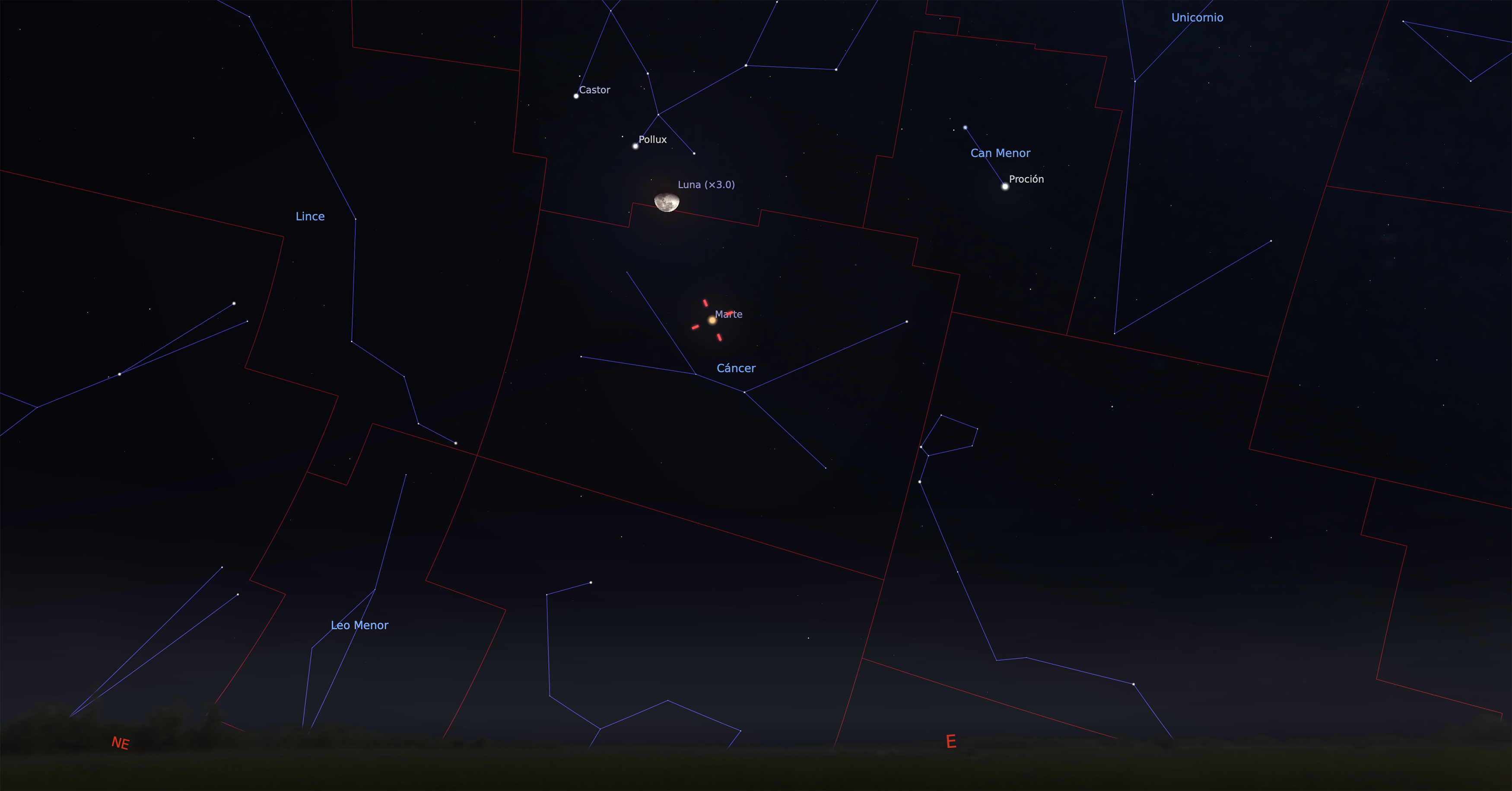 Fig. 13 Marte y Luna.